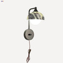 Ljojo Marble Stone LED Wall Sconce, Rotatable Switch, White Glass, Carbon Steel