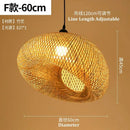 Bamboo Hand Weaving Pendant Light 40 80cm LED Chandelier Fixture for Home Bedroom Decor by Ljojo