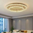 Adjustable Crystal Style Ceiling Lamp Modern Luxury Round Steel Light - Ljojo