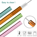 Glass Straws Set for Smoothies & Cocktails - Ljojo Eco-Friendly Reusable Straws
