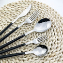 Ljojo 16-Piece Stainless Steel Cutlery Set with Imitation Wooden Handles