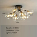 Nordic Glass Ceiling Chandelier Black Minimalist Decor for Bedroom Loft Restaurant - Ljojo