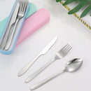 Ljojo 3pc Portable School Dining Set with Case: Knife, Fork, Spoon