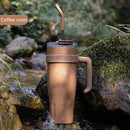 Ljojo Light Luxury Handle Cup: Insulated Straw Cup for Office, Travel, and Car