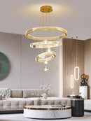 Ljojo Luxury Crystal Chandelier Ring Pendant Light - Elegant Living Room Fixture