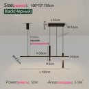 Black LED Pendant Lights Modern Kitchen Chandeliers - Ljojo