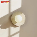 Japanese Style Wabi Sabi Natural Stone Round Wall Lamp for Bedroom by Ljojo.