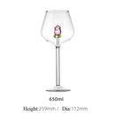 Ljojo 3D Pink Glass Rose Wine Glasses Cup Set - Lovely Household Gift