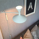 Ljojo Marseille Wall Lamp: Modern White Black Metal Swing Arm Sconce for Living Room & Bedroom