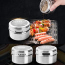 Ljojo Stainless Steel Magnetic Seasoning Box Set Wall-mounted Kitchen Jar