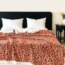 Ljojo Leopard Print Flannel Nap Blanket, Warm for Autumn/Winter