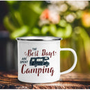 Enamel Mountain Mug with Handle by Ljojo. Best Camping Gift for Outdoor Lovers