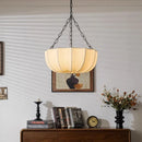 Ljojo Minimalist Retro Fabric Pendant Light Modern Chandelier for Living Room Dining Bedroom