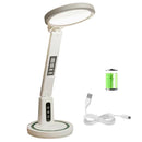 Ljojo LED Clock Table Lamp USB Chargeable Dimmable Desk Lamp Foldable Eye Protection Night Light