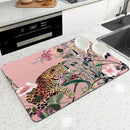 Ljojo Leopard Kitchen Drying Mat - Quick Dry Antiskid Tableware Mat