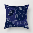 Cartoon Spacecraft Astronaut Rocket Pillowcase for Home Decor - Ljojo