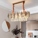 Modern Luxury Crystal Leaf Chandelier For Living Dining Room Pendant Light E14 Ljojo Fixture