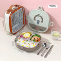 Ljojo 304 Stainless Steel Divided Lunch Box with Cutlery & Leakproof Design