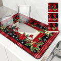 Christmas Dwarf Gift Poinsettia Drying Mat by Ljojo - Non-Slip Absorbent Kitchen Mat