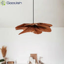Japanese Retro LED Pendant Lights Coconut Leaf Shaped Chandeliers by Ljojo