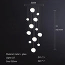 Ljojo Linear Glass Ball Pendant Light Modern Luxury Interior Lighting Staircase Bedroom
