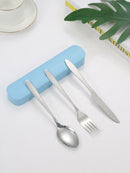 Ljojo 3pc Portable School Dining Set with Case: Knife, Fork, Spoon