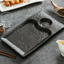 Ljojo Matte Ceramic Serving Plate Set for Molecular Cuisine and Sushi Dining