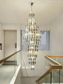 Ljojo Luxury Crystal Chandelier for Villa Living Room and Spiral Staircase