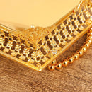 Ljojo Metal Mirror Dessert Tray, Elegant Home Decoration & Kitchen Ornament