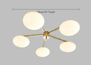Modern Gold Glass Ceiling Light Fixture for Bedroom Dining Room by Ljojo