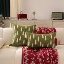 Embroidered Christmas Tree Cushion Cover Set for Festive Home Decor by Ljojo