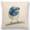 Birds Painting Cushion Cover - Ljojo Collection: Robin, Titmouse, Toucan, Sparrow, Firecrest, Cardinal, Bullfinch
