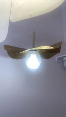 Ljojo Lotus Leaf Chandelier Glass Pendant Lights Brass Living Dining Room StatementPiece