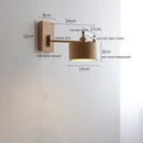 Ljojo LED Walnut Ash Wood Wall Sconce with Pull Chain Switch