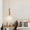 Ljojo LED Hanging Lamp: Japanese Style Yellow Travertine Pendant Lights for Home Decor
