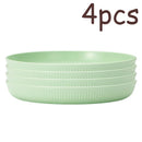 Ljojo 4pcs Reusable Plate Set for Travel, School, Picnic, Camping, Party