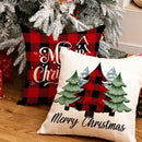 Christmas Tree Truck Buffalo Plaid Believe Pillow Covers by Ljojo