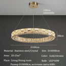Nordic Style Crystal Chandelier Pendant Ceiling Lamp - Luxurious LED Lighting by Ljojo