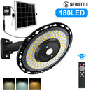 Ljojo 180LED Solar Shed Light with Remote Control and Motion Sensor