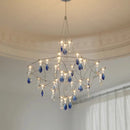 French Luxury Blue Crystal LED Pendant Chandelier by Ljojo - Romantic Art Living Dining Room Lighting
