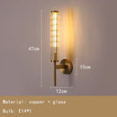 Clear Glass Gold Brass Wall Light Ljojo Sconce - Elegant Indoor Bedroom Foyer Lamp