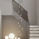 Ljojo LED Chandelier Rain Drop Pendant Light - Modern Staircase Island Hanging Lamp