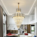 Ljojo Luxury Crystal Chandelier for Villa Living Room Spiral Staircase Loft Duplex