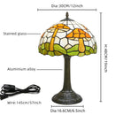 12-Inch Pink Tulip Stained Glass Table Lamp | Colorful Christmas Living Room Bedroom Lighting by Ljojo