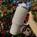 Ljojo 40oz Diamond Thermos Cup Stainless Steel Vacuum Flask Insulated Thermal Water Bottle