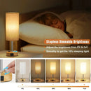 Ljojo LED Fabric Desk Lamp: USB C+A Ports, Rechargeable, Stepless Dimmable