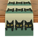 Black Cat Silhouette Table Runner by Ljojo: Halloween Party Decor & Dresser Table Accent
