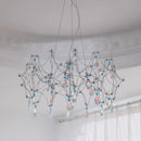 Luxury Blue Crystal Chandelier LED Pendant Light Modern Art Design Ljojo