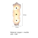 Ljojo Marble LED Wall Lamp Copper Sconce for Parlor Bedroom
