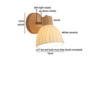 Ljojo LED Wall Light Fixture Ceramic Wood Interior Lighting Bedside Lamp